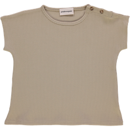 Kinder Baumwollripp Kurzarmshirt Olive Gray
