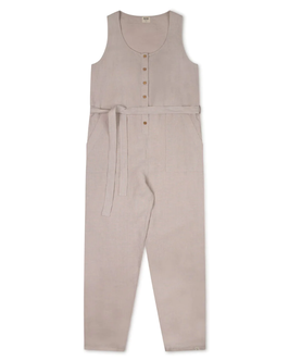 Frauen Leinenjumpsuit Pale Clay