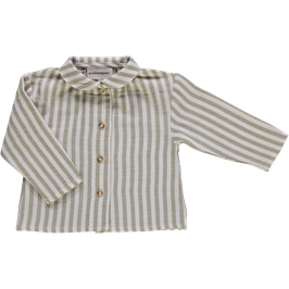 Baby Musselin Kragenbluse Streifen Moss
