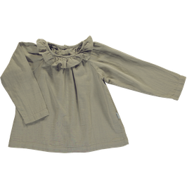 Baby Musselin Kragenbluse Olive Gray
