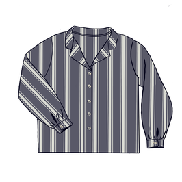 Frauen Musselinbluse Streifen Blau