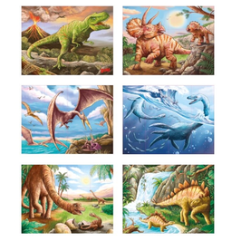 24 Teile Mini Holzpuzzle Dinosaurier
