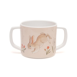 Melamin Babybecher Hase Blumen Hellrosa