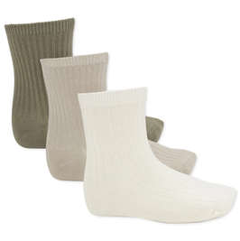 Baby & Kind Socken Olive Beige Weiss
