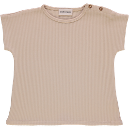 Kinder Baumwollripp Kurzarmshirt Biscotti