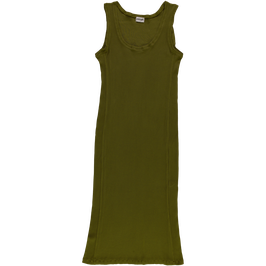 Baumwollripp Trägerkleid Fir Green