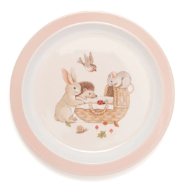 Melamin Babyteller Hase Igel Maus Hellrosa