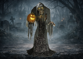 Jack Stalker mit sprechendem Kürbis Halloween Animatronic Deko