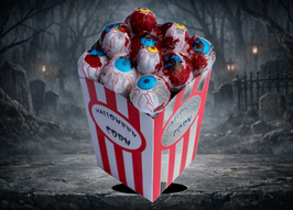 Gruseliges Popcorn mit Augen