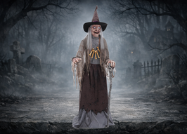 Waldhexe Voodoo (Crone Witch Servo) - Halloween Animatronic Deko
