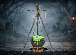 Hexenkessel mit Dreibein - Kochtopf Halloween Deko