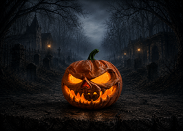 Monsterkürbis 10 mit flackerndem Licht  Halloween Deko