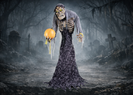 Reaper mit sprechendem Kürbis - Halloween Animatronic Figur