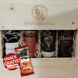 4-er Weinpaket – Luxus Geschenk + Holzkiste