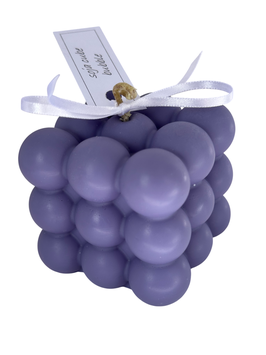 Soja Cube Bubble Kerze, flieder - handcrafted