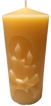 Stumpenkerze mit Kerzenmotiv