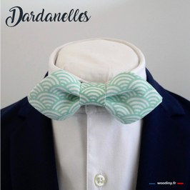 Noeud papillon vert "Dardanelles" - forme en pointe