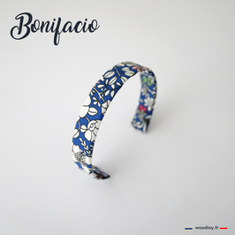 Bracelet en tissu liberty bleu "Bonifacio"