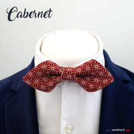 Noeud papillon bordeaux "Cabernet" - forme en pointe