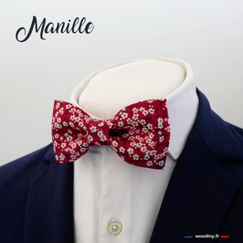 Noeud papillon rouge "Manille"