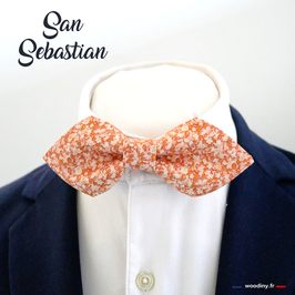 Noeud papillon orange "San Sebastian" - forme en pointe