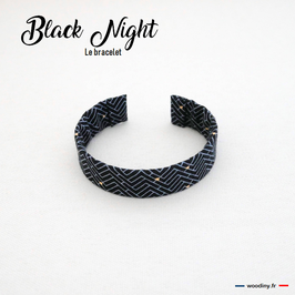 Bracelet en tissu noir "Black Night"