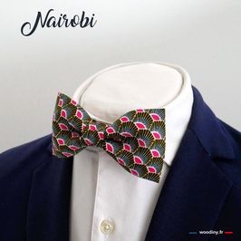 Noeud papillon rose "Nairobi" - adulte