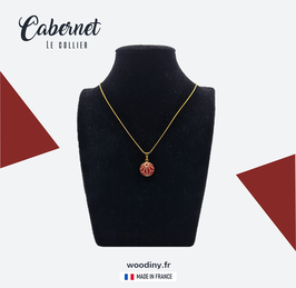 Collier laiton doré et motif japonisant - Cabernet