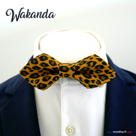 Noeud papillon motif léopard "Wakanda"- forme en pointe