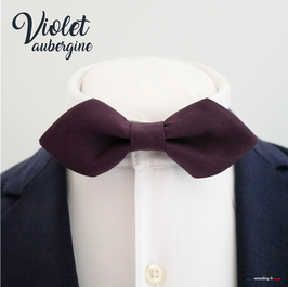 Noeud papillon "Violet aubergine" - forme en pointe