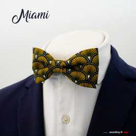 Noeud papillon éventail jaune "Miami"