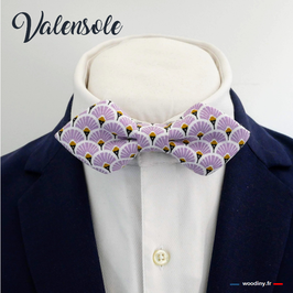 Noeud papillon mauve lavande "Valensole" - forme en pointe