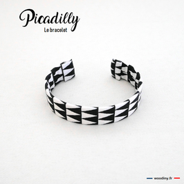Bracelet en tissu noir et blanc "Picadilly"