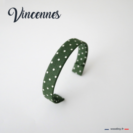 Bracelet vert à pois blanc "Vincennes"