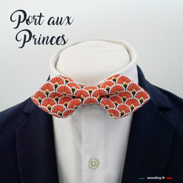 Noeud papillon orange "Port aux Princes" - forme en pointe