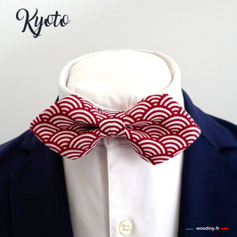 Noeud papillon rouge "Kyoto" - forme en pointe