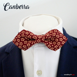 Noeud papillon bordeaux "Canberra" - forme en pointe