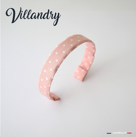 Bracelet rose poudré à pois blancs "Villandry"