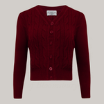 Cable Knit Cardigan wine