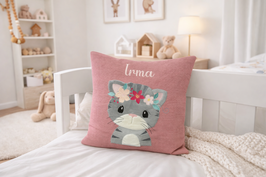 Personalisiertes Kissen Boho Katze