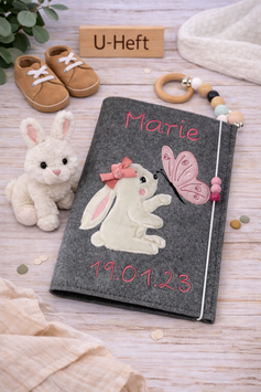 U-Hefthülle Hase mit Schmetterling