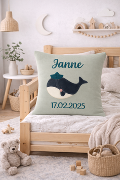 Personalisiertes Kissen Wal