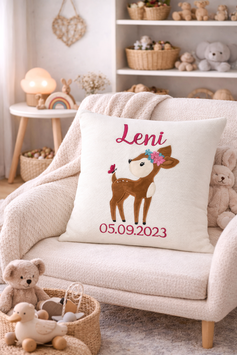 Personalisiertes Kissen Reh