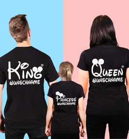 3ER T-SHIRT SET "KING-QUEEN-PRINCE(SS)"oo + WUNSCHNAMEN