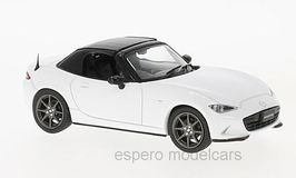 Mazda MX-5 IV seit 2015 RHD weiss Verdeck schwarz geschlossen