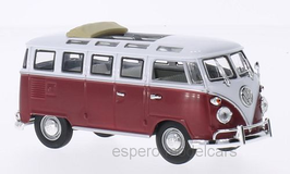 VW T1c Samba Bus 1962-1967 dunkelrot / weiss