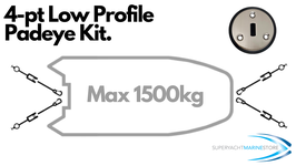 4-pt Padeye Kit (Low Profile) Tender Tie down Kit (1500kg)