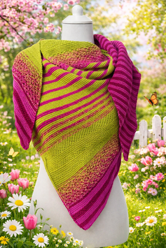 Frühlingserwachen mit kiwi: Strickset Leuchtturm-Tuch