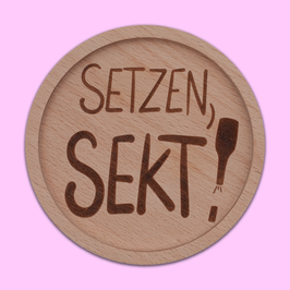Untersetzer 'Setzen, Sekt!'