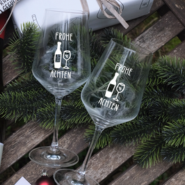 Weißweinglas Frohe WEINachten 0,2l